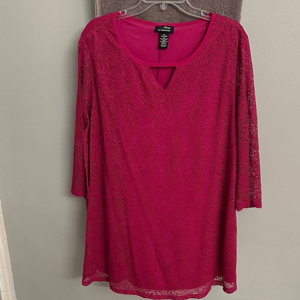 Catherines Fuchsia Lace Tunic